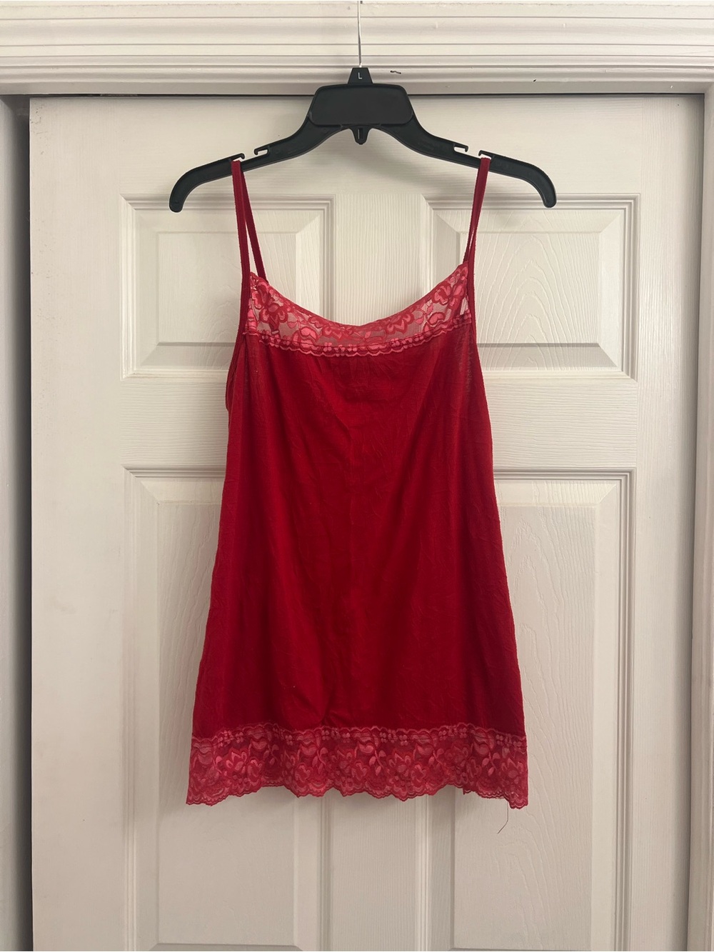 Red Lace Trim Cami